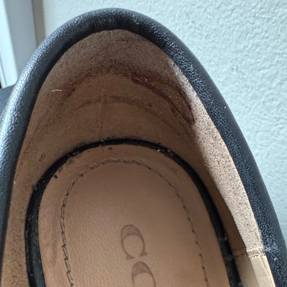 Coach Black Leather Slip-On Loafers Size 7 - Picture 16 of 17